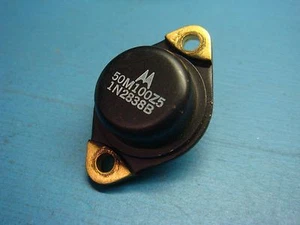 (1) MOTOROLA 1N2838B GOLD 100V 50W 5% TO204AD TO-3 VINTAGE ZENER DIODE - Picture 1 of 3