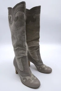 VERO CUOIO LEATHERWEDGE BOOTS size 39 Made in Italy - Picture 1 of 8