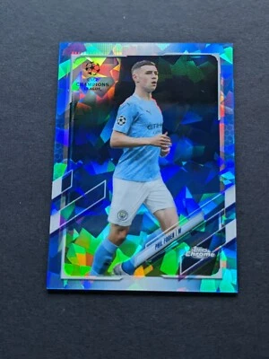 2020-21 Topps Chrome UCL Sapphire Phil Foden Man City - Image 1 of 2