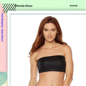 Rhonda Shear Animal-Print Bandeau Bra in Black NO STRAPS , Size XL - Picture 1 of 1