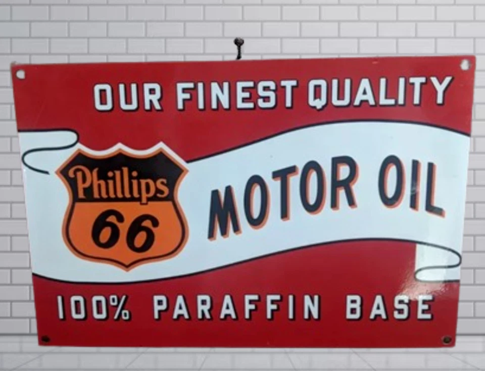 Philips 66 Motor oil Rare Porcelain Enamal Heavy Metal 36  inches Double Side - Image 1 of 2