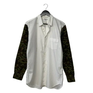 Comme des Garçons SHIRT Camo Sleeves Deconstructed Shirt Size L White - Picture 1 of 7