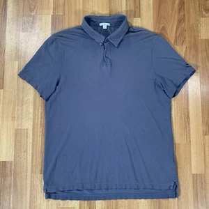 James Perse Polo Shirt Mens 2 Medium Gray Fitted Casual Soft Cotton - Picture 1 of 8