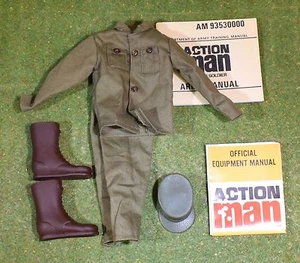 ACTION SOLDIER - AMERICAN FATIGUES JACKET TROUSERS CAP & BROWN BOOTS & LEAFLETS - Picture 1 of 1