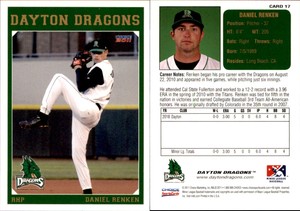 Daniel Renken 2011 Choice Dayton Dragons #17 Card *AutographDen*