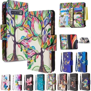 For Samsung S25 S24 S23 S22 S21 FE Magnetic Flip Leather Wallet Card Case Cover - Picture 1 of 77