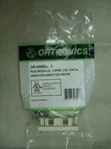 Neu Ortronics OR-60950009 Serie 2 Modul 2/8P8C CAT5E ohne Schlüssel 568B Nebel weiß - Bild 1 von 7