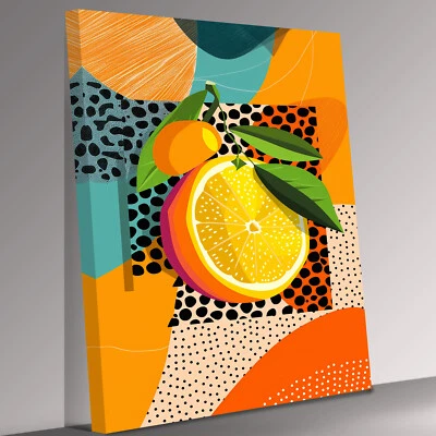 Fresh Vibrant Colours Orange Fruit Kitchen Contemporary Apple Fruit Canvas Print - Image 1 of 4