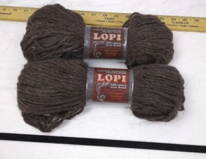 Lot Of 2 Brown Lopi Sheep Wool Yarn 100% Pure New Wool Each Skein 96 Grams - Picture 1 of 3