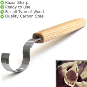 Cuchillo de talla de cuchara cuchillo de gancho cuchillo de madera curva de 1,2" herramientas cuchillos torcidos Kuksa - Imagen 1 de 12