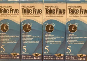 Dongsung Take Five Hair Color #5 Matt Brown Pearl Extract cover gray hair 4pack - Picture 1 of 2