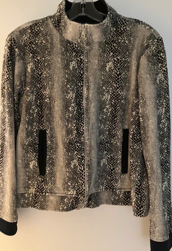 OFF WHITE Giacca corta con zip CB Casual PL in velluto stampa animalier