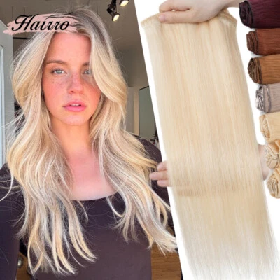 Clip In 8A+ Human Real Remy Hair Extensions Full Head Double Drawn Blonde 8PCS - Image 1 of 4