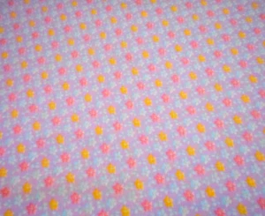 Cotton Fabric By The Yard SALE Pink Yellow Aqua Floral on Lt Purple/Lavender #PC - Picture 1 of 2