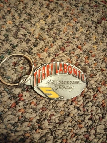 Vtg 90s Terry Labonte 5 Official Nascar Pewter Keychain Usa Cover