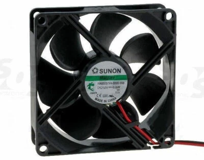 Sunon HA80251V4-000U-999 80mm x 80mm x 80mm Fan, 3Pin (Black/Red 2 Wire) - Image 1 of 2