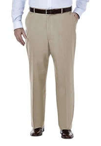 Haggar Men's Premium Khaki Classic Fit Expandable Waist Pants Size 54W x 30L - Picture 1 of 5