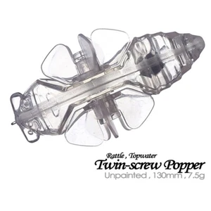 10PCS 13CM 7.5G Topwater Twin-screwr Popper Unpainted Bait Blank Fishing Lure - Picture 1 of 10