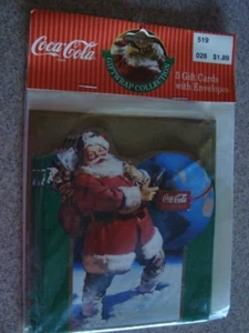 Vintage Coca-Cola Santa Gift Cards with Envelopes - Still Sealed - Picture 1 of 1