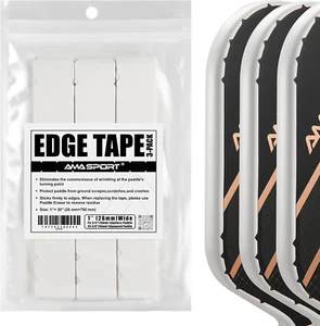 Pickleball Paddle Protection Tape - Paddle Head Edge Guard - Width 26mm White - Picture 1 of 7