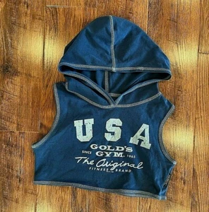 Gold’s Gym Cropped Top Hoodie ~ Vintage - Bild 1 von 6
