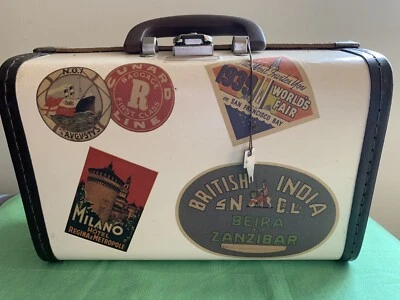 Vintage-Style Travel Milano Tokyo Cunard Decorative Storage Box 11.5" x 8 " x 5" - Image 1 of 4