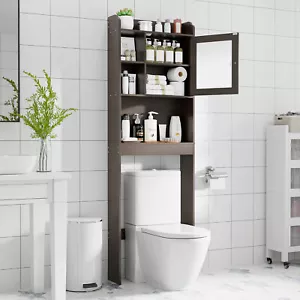 HomGarden Over The Toilet Adjustable Storage Organizer Shelf Bathroom Brown - Bild 1 von 24