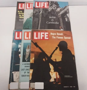 6 Life Magazines Vintage 1967 Heart Transplant Race Riots Jackie Kennedy Vietnam - Bild 1 von 16