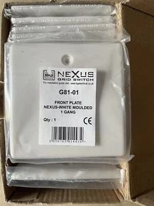 Box Of 17- BG Nexus Grid G81-01 1 Gang Moulded Front Plate White - Picture 1 of 5