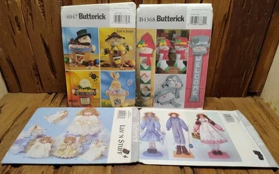 VTG Butterick Sewing Patterns Lot Of 4 Dolls And Crafts 1990s 2000s Uncut - Image 1 of 4