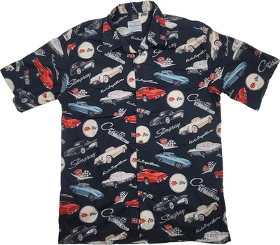 Corvette Theme Black Short Sleeve Shirt  - David Carey Originals Men's Large - Image 1 of 4