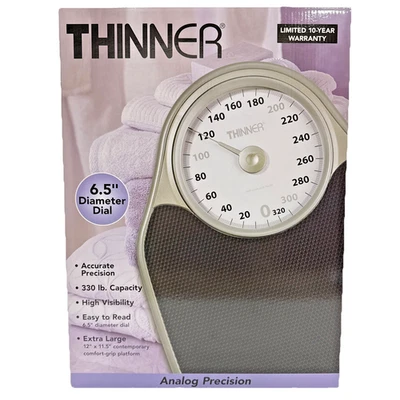 Báscula Thinner de Conair para peso corporal, báscula de baño analógica, plateada TH100SP Foto 1 de 4