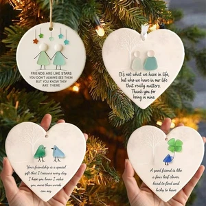 Heart-Shaped Sea Glass Friendship Decor Friend ship Heart Ornament♨ - Picture 1 of 17