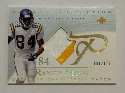 Parche de camiseta de juego Randy Moss 2003 Upper Deck Ultimate Collection 1/175 #GJP-RM Foto 1 de 2