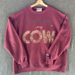 Vintage Champion Henry Cow "In Praise of Learning" Sweatshirt XL Maroon Band - Picture 1 of 8