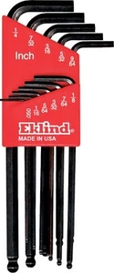 EKLIND 13211 Ball-Hex-L Key allen wrench - 11pc set SAE Inch Sizes .050-1/4 L... - Picture 1 of 3