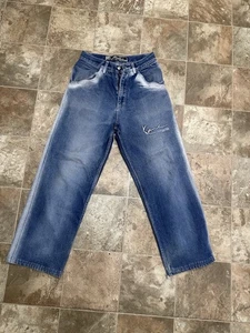 VINTAGE KARL KANI JEANS BLUE DENIM STONEWASH Size 27x26 - Picture 1 of 19