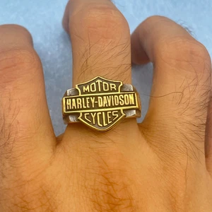 925 Sterling Silver Harley Davidson Handmade Ring, Trendy Sport Design Jewelry - Picture 1 of 8