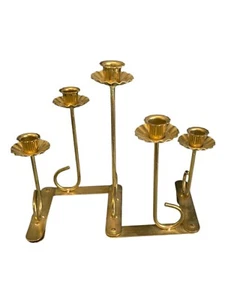 Vintage Folding Brass 5 Candle Holder Candelabra (Mid Century) - Picture 1 of 4