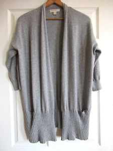 Michael Kors Heather Gray Cashmere Open Front Cardigan Women Size S - Picture 1 of 6