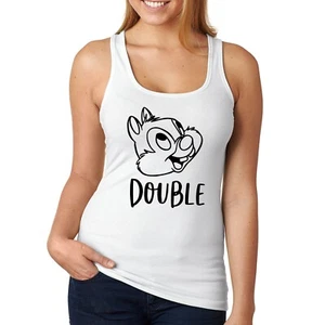 XtraFly Apparel Women's Double Chipmunk Magic Vacation Kingdom Castle Racerback - Picture 1 of 9