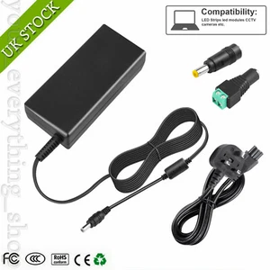 12V 5A Charger Power Supply Adapter 3528 5050 LED Strip Light 3 Pin UK Plug New - Picture 1 of 11