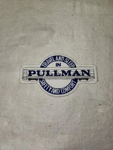 Parche bordado tren Pullman vintage “viajar y dormir” estilo ferrocarril 1 azul  - Imagen 1 de 2
