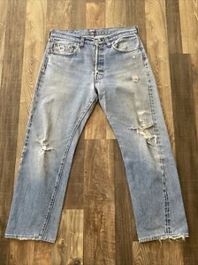 Jeans Vintage Levis 501 Azul Ribete Redline W32 L26.5 Envejecido-LEER - Imagen 1 de 18
