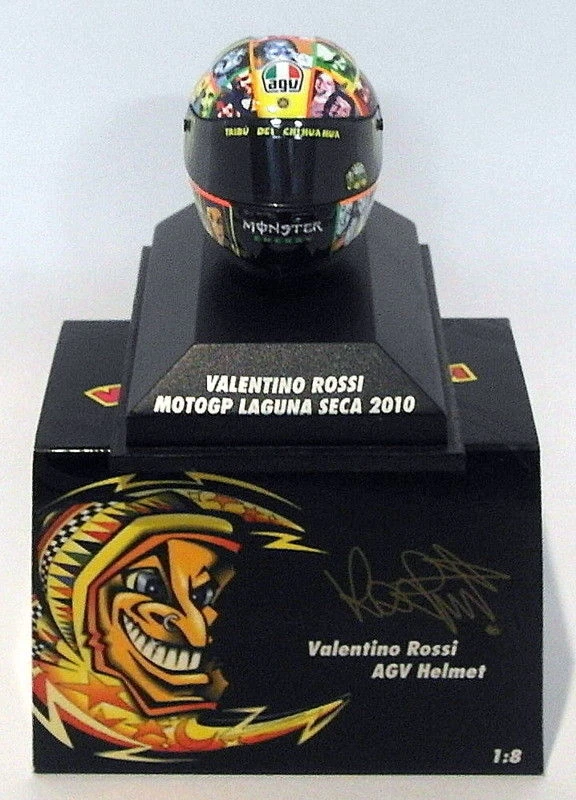Minichamps 1/8 Scale 398 100096 - AGV Helmet Moto GP Laguna Seca 2010 V. Rossi - Photo 1/1