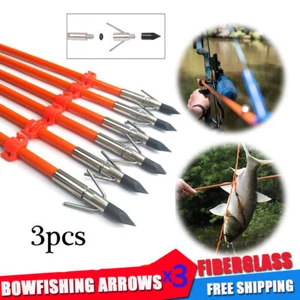 32''Archery Solid Fiberglass Bowfishing Arrows Safety Slide Bow Fishing Shooting - Picture 1 of 5