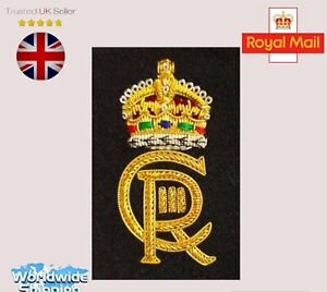  King Charles's new royal patch Embroidered Bullion Wire C III R Badges British.