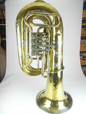 alte 4-ventilige Bb Tuba Emil Glass Fürth mit Tasche spielbar Bass Horn