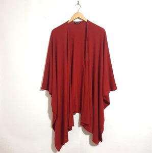 My Size Shawl Wrap Red Wool Blend Drape Stretch Layering Open Plus Size - Picture 1 of 8