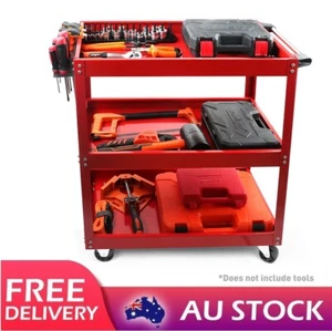 Heavy Duty 3-Tier Tool Storage Trolley Workshop Cart Steel Tool Holder 150KG - Picture 1 of 10